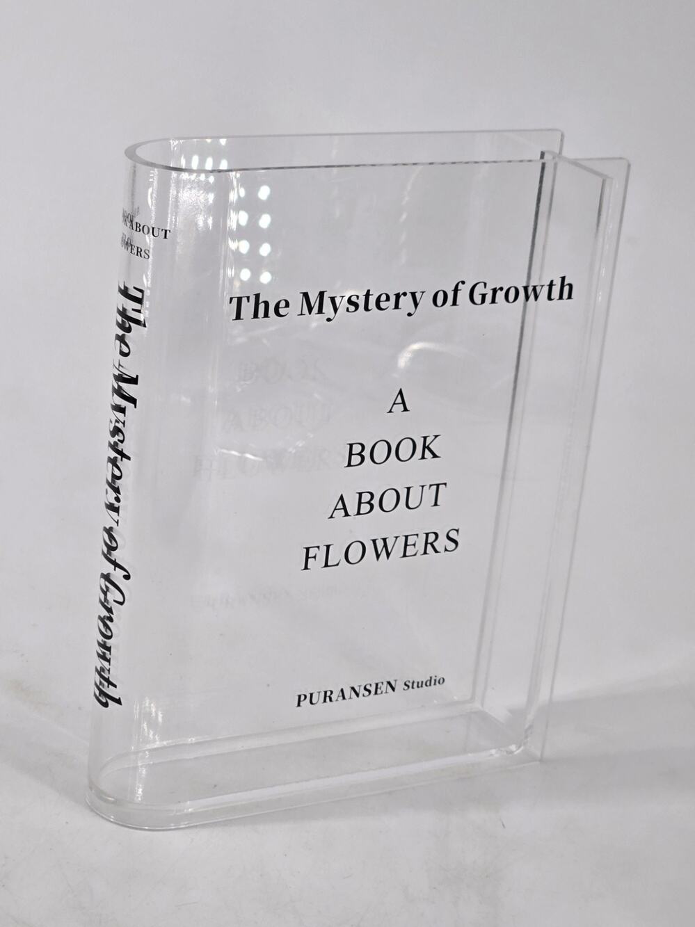 Clear Acrylic Book Shape Flower Vase Propagation Contemporary Minimalist